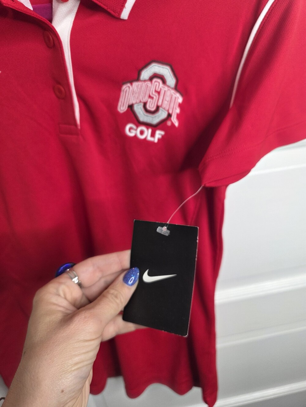 NWT Nike Ohio State Golf Polo Shirt Red Womens Small - Picture 5 of 9